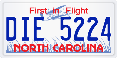 NC license plate DIE5224