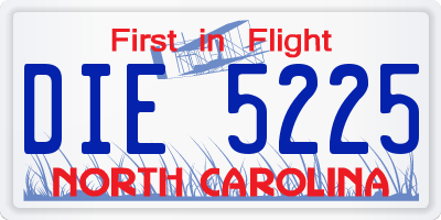 NC license plate DIE5225