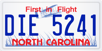 NC license plate DIE5241