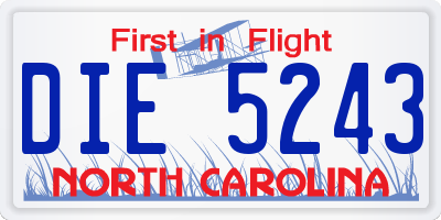 NC license plate DIE5243