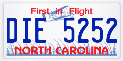 NC license plate DIE5252