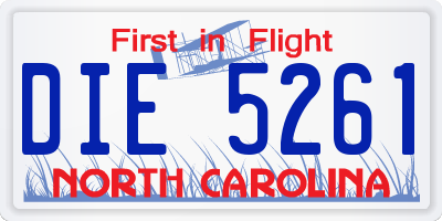 NC license plate DIE5261