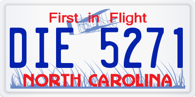 NC license plate DIE5271