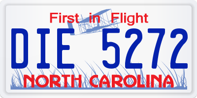 NC license plate DIE5272