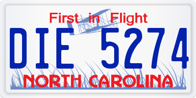 NC license plate DIE5274