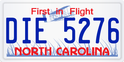 NC license plate DIE5276