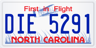 NC license plate DIE5291