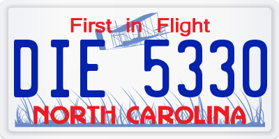 NC license plate DIE5330