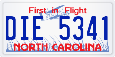 NC license plate DIE5341