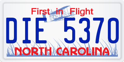 NC license plate DIE5370