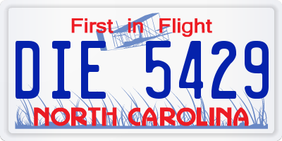 NC license plate DIE5429