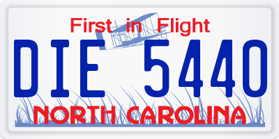 NC license plate DIE5440