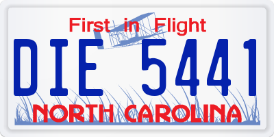 NC license plate DIE5441