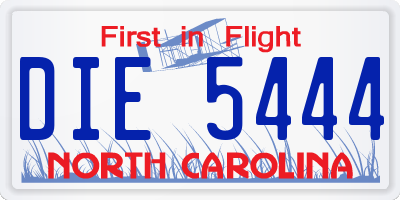 NC license plate DIE5444