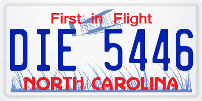 NC license plate DIE5446