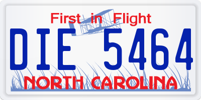 NC license plate DIE5464