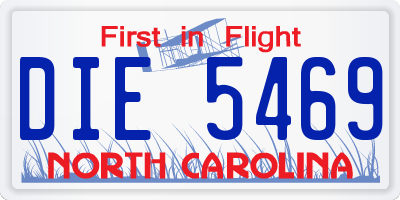 NC license plate DIE5469