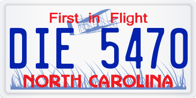 NC license plate DIE5470