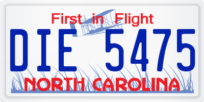 NC license plate DIE5475