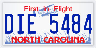 NC license plate DIE5484