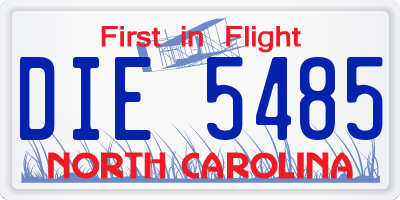NC license plate DIE5485