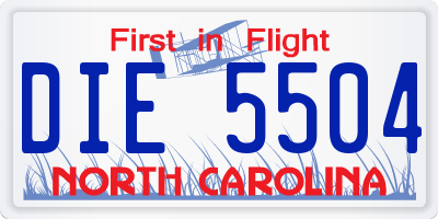 NC license plate DIE5504