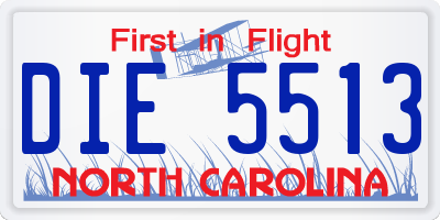 NC license plate DIE5513