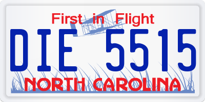NC license plate DIE5515