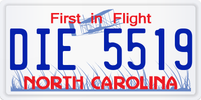 NC license plate DIE5519