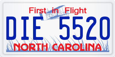 NC license plate DIE5520