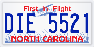 NC license plate DIE5521