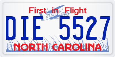 NC license plate DIE5527