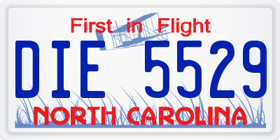 NC license plate DIE5529