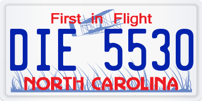 NC license plate DIE5530