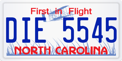 NC license plate DIE5545