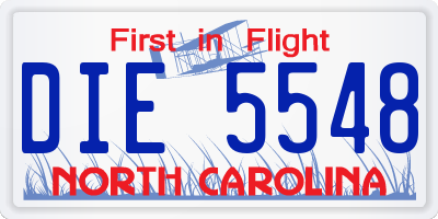 NC license plate DIE5548
