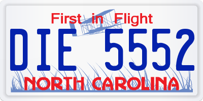 NC license plate DIE5552