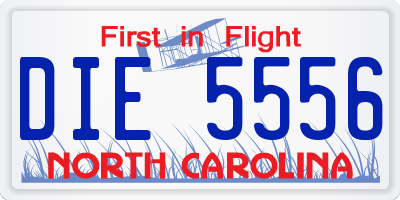NC license plate DIE5556