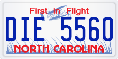 NC license plate DIE5560