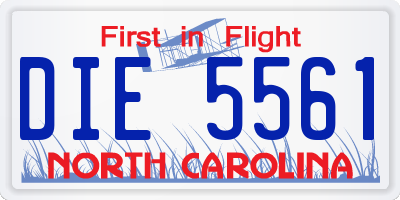 NC license plate DIE5561
