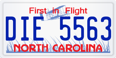 NC license plate DIE5563