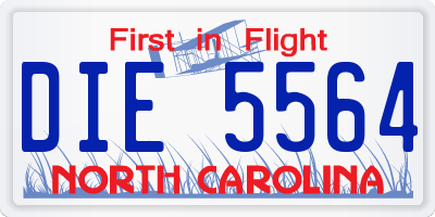 NC license plate DIE5564