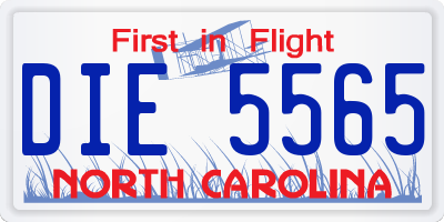 NC license plate DIE5565