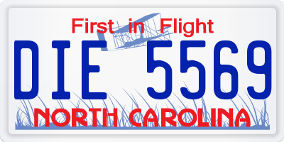 NC license plate DIE5569