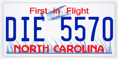 NC license plate DIE5570