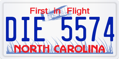 NC license plate DIE5574