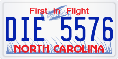 NC license plate DIE5576