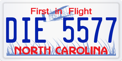NC license plate DIE5577