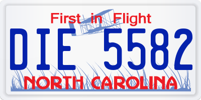 NC license plate DIE5582