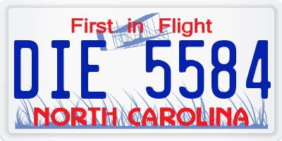 NC license plate DIE5584